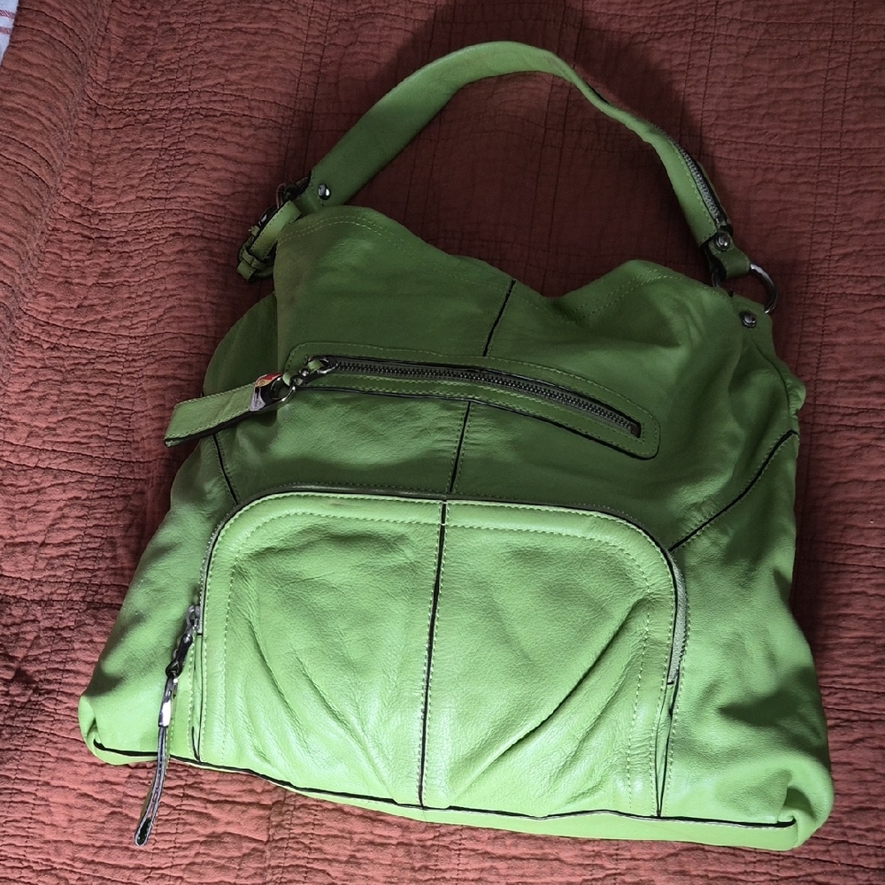 B. Makowsky Lime Green Shoulder Bag